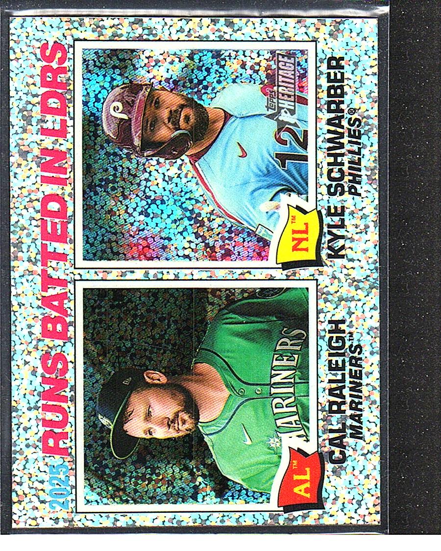 2026 Topps Heritage #3 2025 RBI Leaders Chrome Silver Sparkle Refractors
