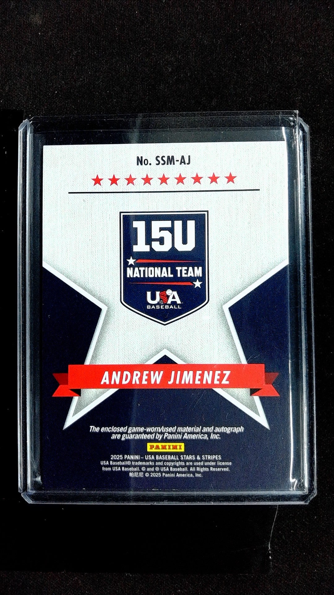 Andrew Jimenez #ADPS-AJ 2023 Panini Stars & Stripes USA Baseball Auto