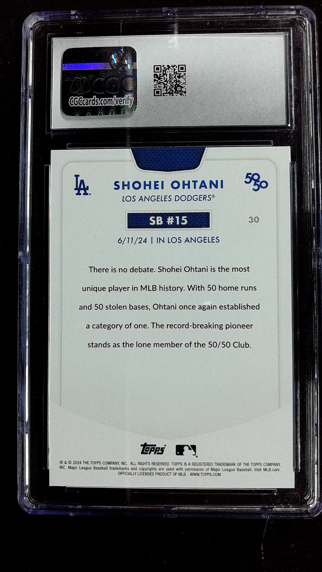 Shohei Ohtani #30 2024 Topps 50/50: Shohei Ohtani