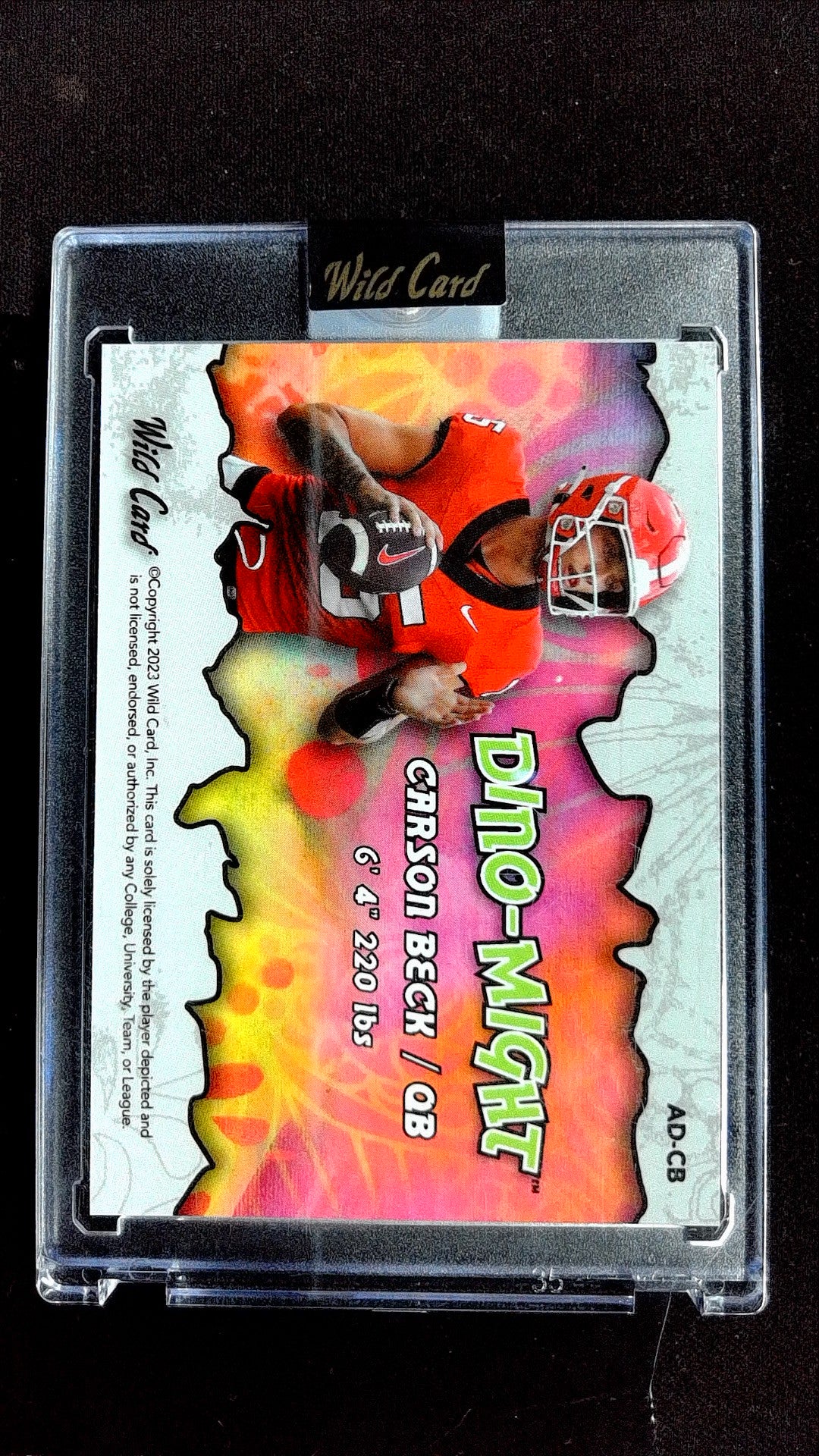 Carson Beck #AD-CB Silver Dino Might Lasers Raptor SN