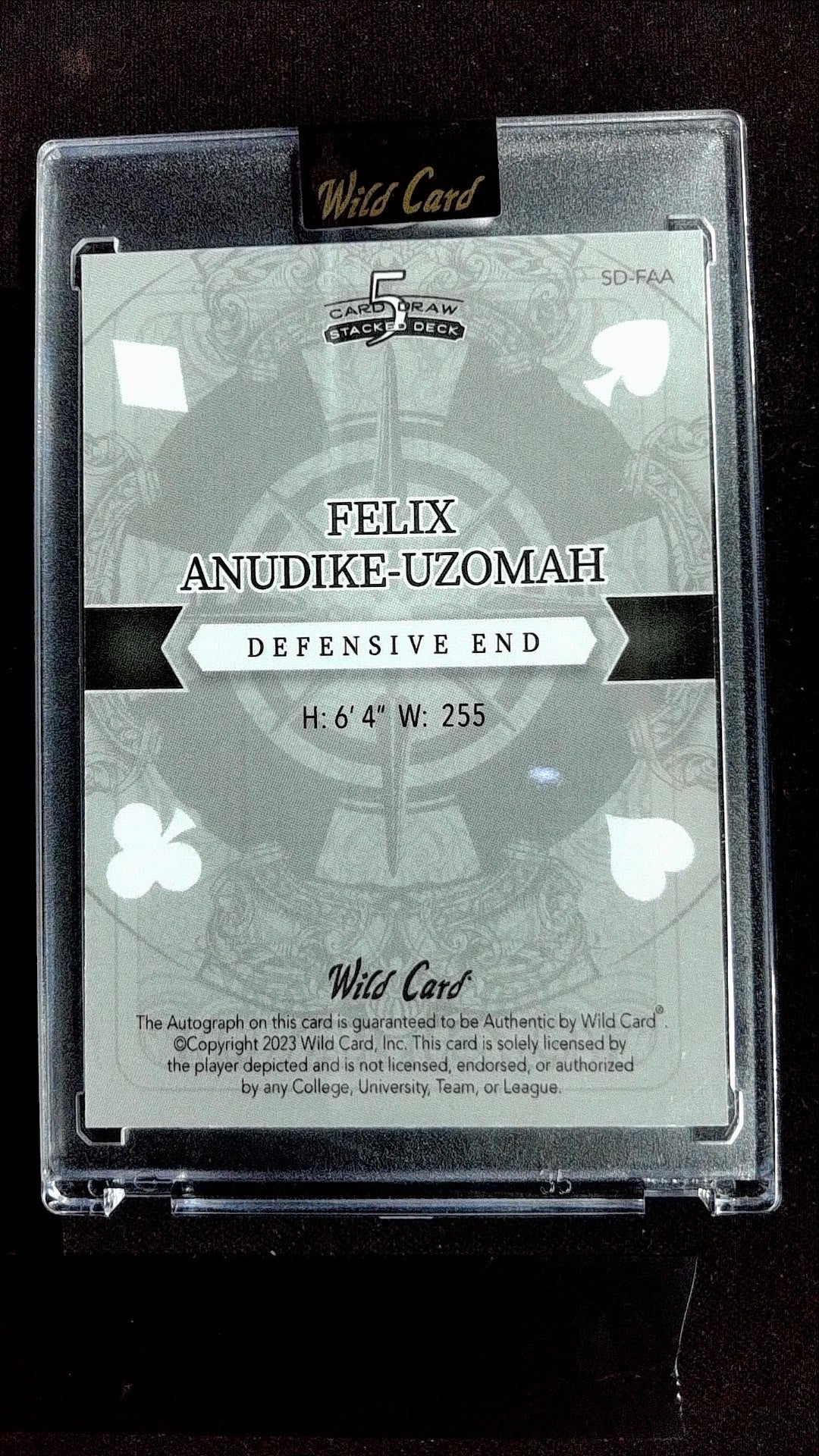 King of Clubs Red Felix Anudike-Uzomah #SD-FAA #/2 Auto
