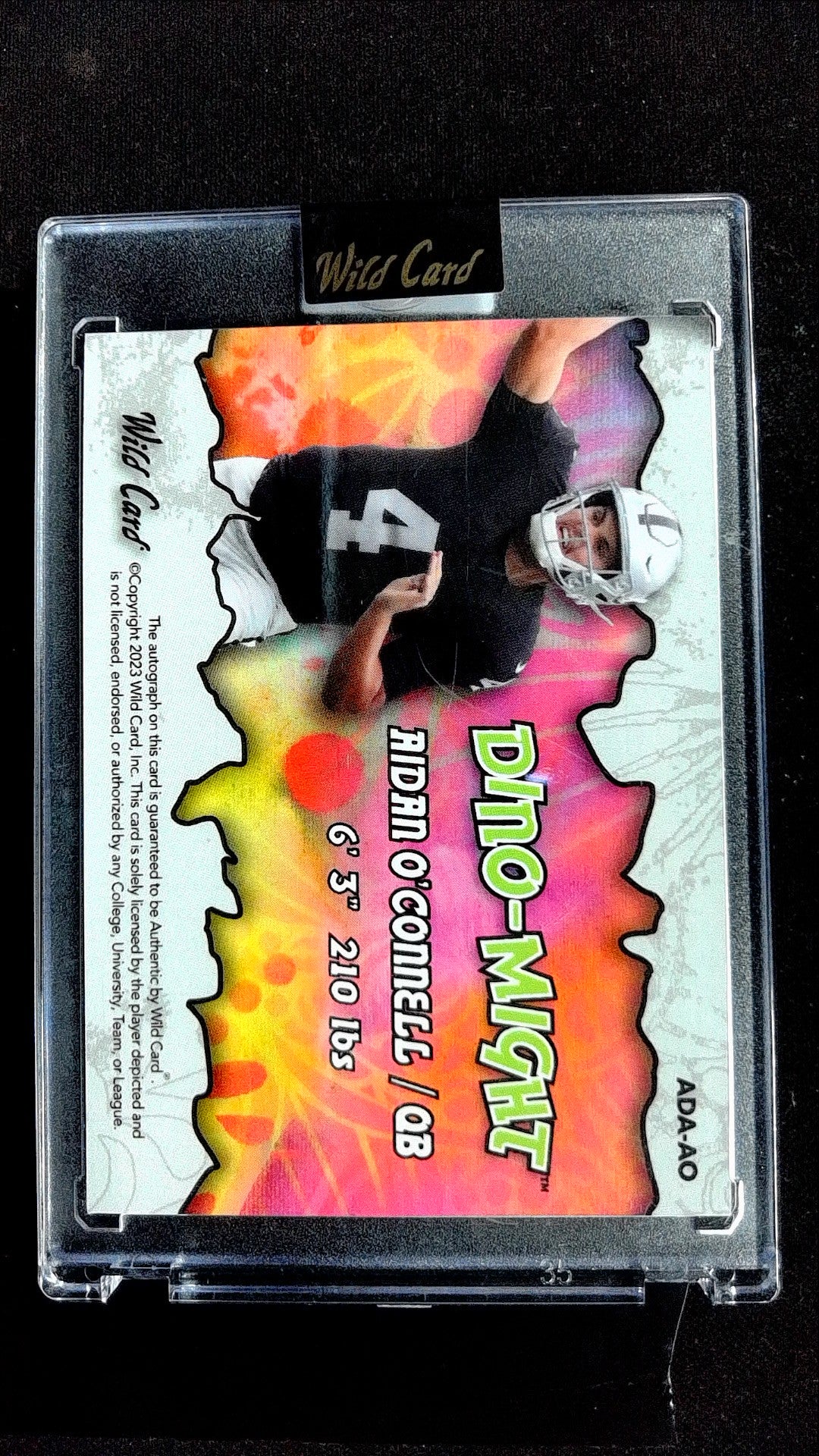 Purple Dino Might Auto Lava Triceratops Aidan O'Connell #ADA-AO #/2 Auto