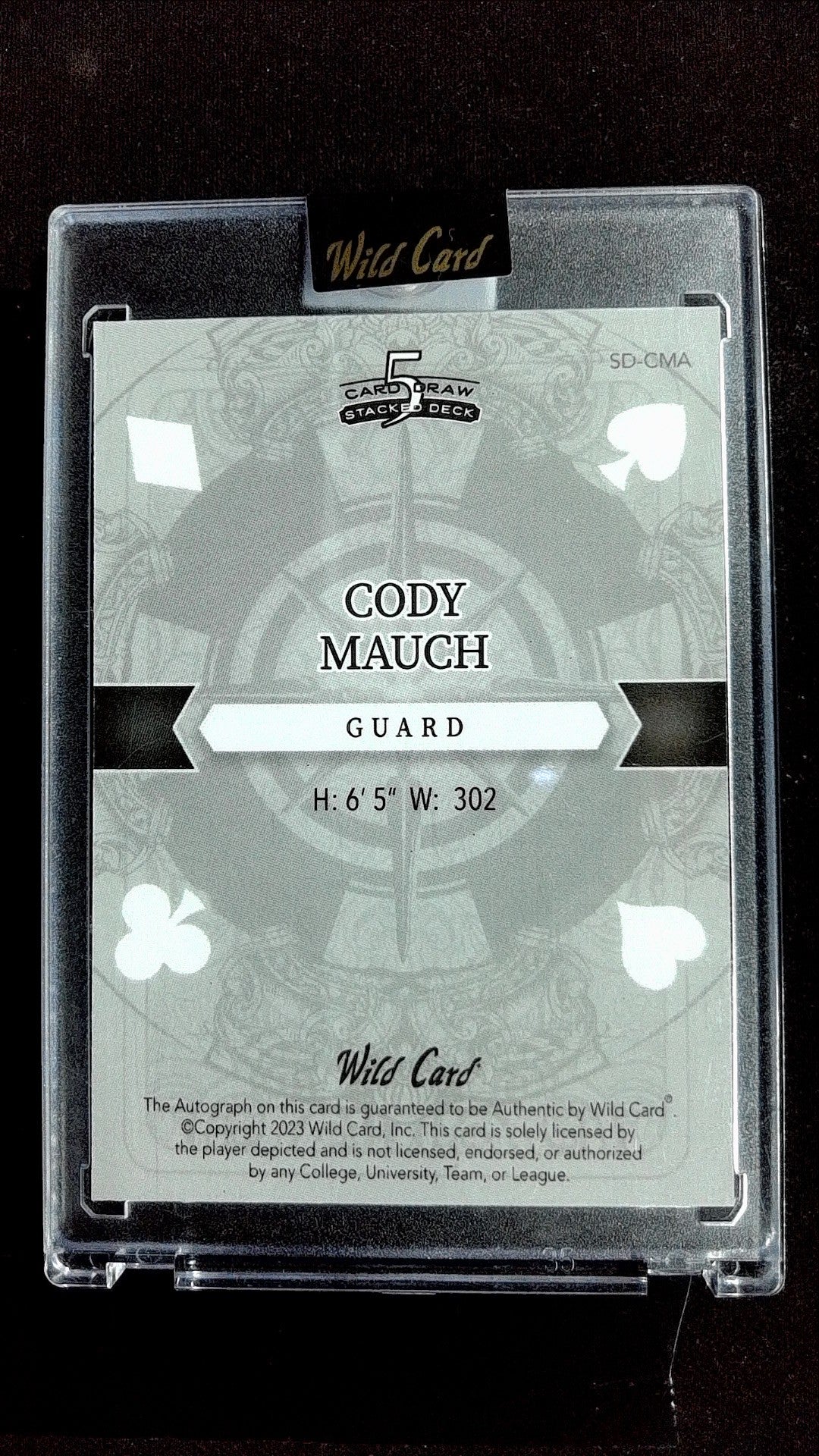 Queen of Clubs Rainbow Blue Cody Mauch #SD-CMA #/2 Auto