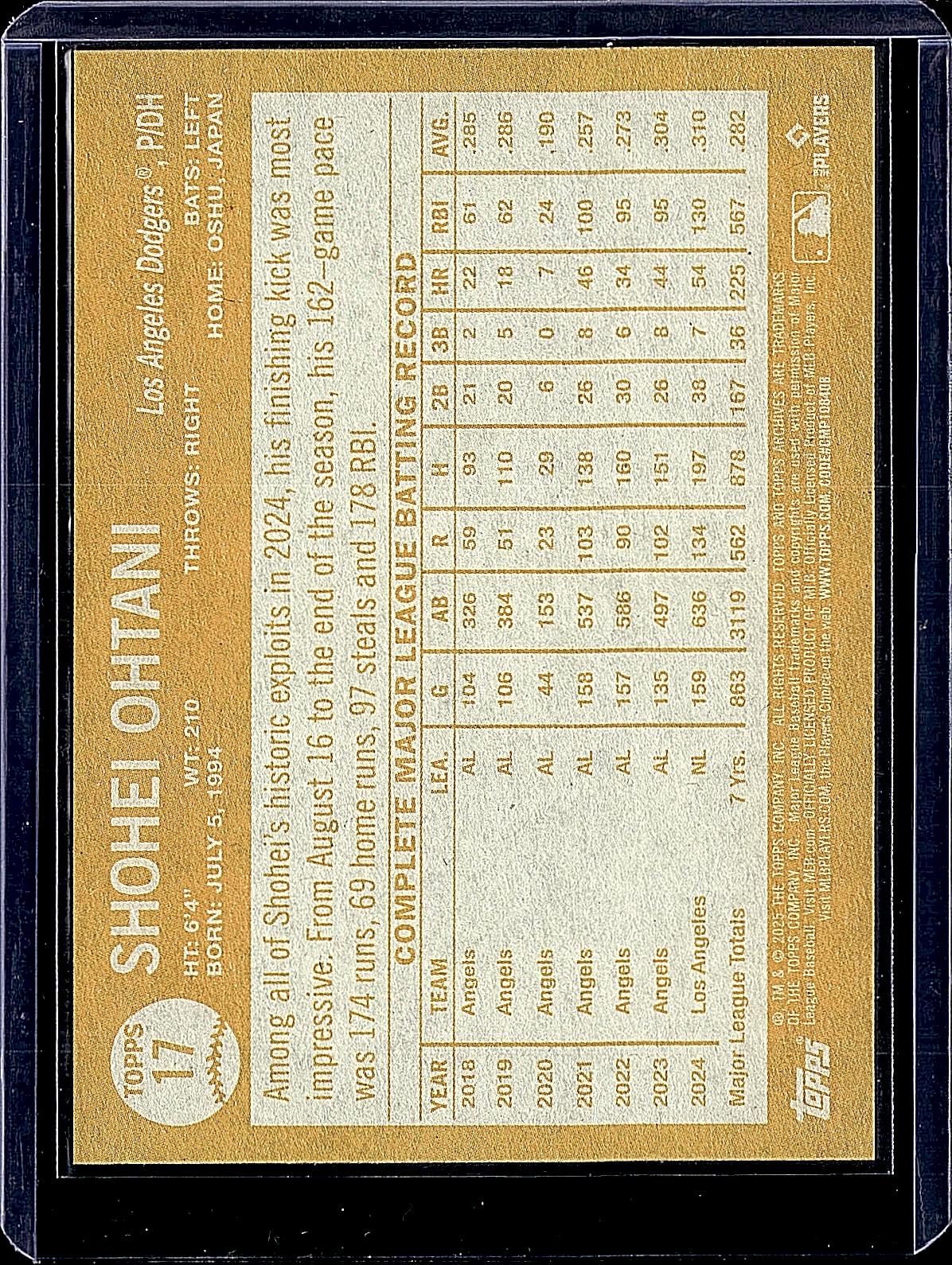 2025 Topps Archives #17 Shohei Ohtani