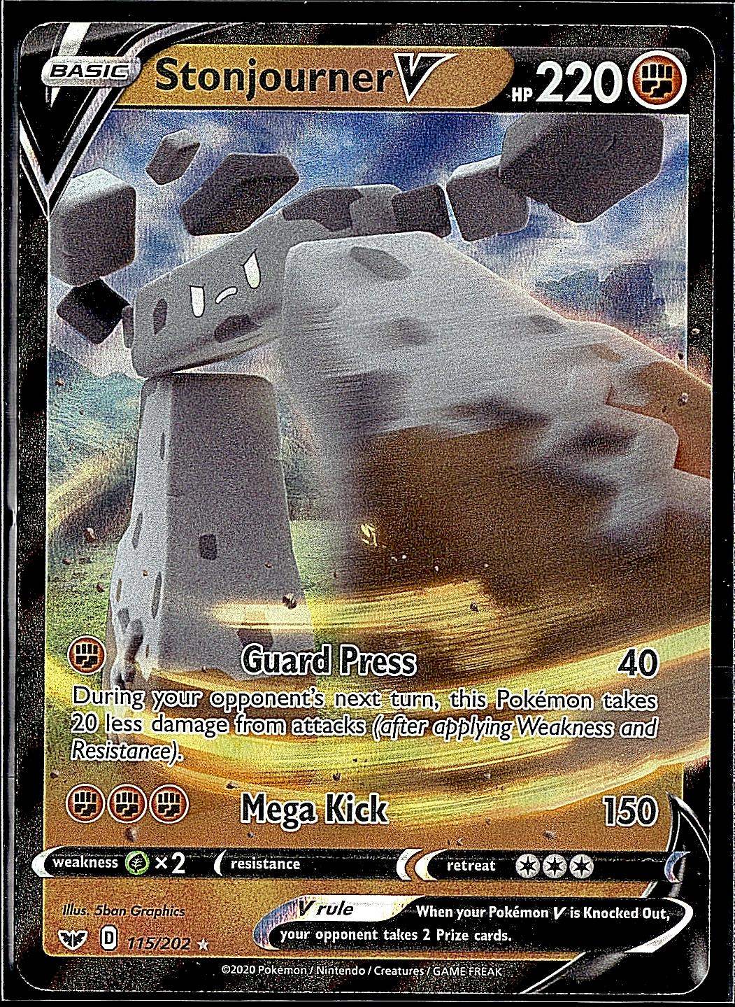 SWSH01: Sword & Shield Base Set #115/202 Stonjourner V