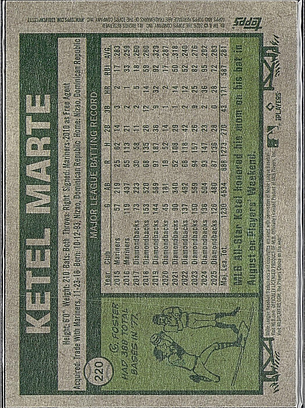 2026 Topps Heritage #220 Ketel Marte Red