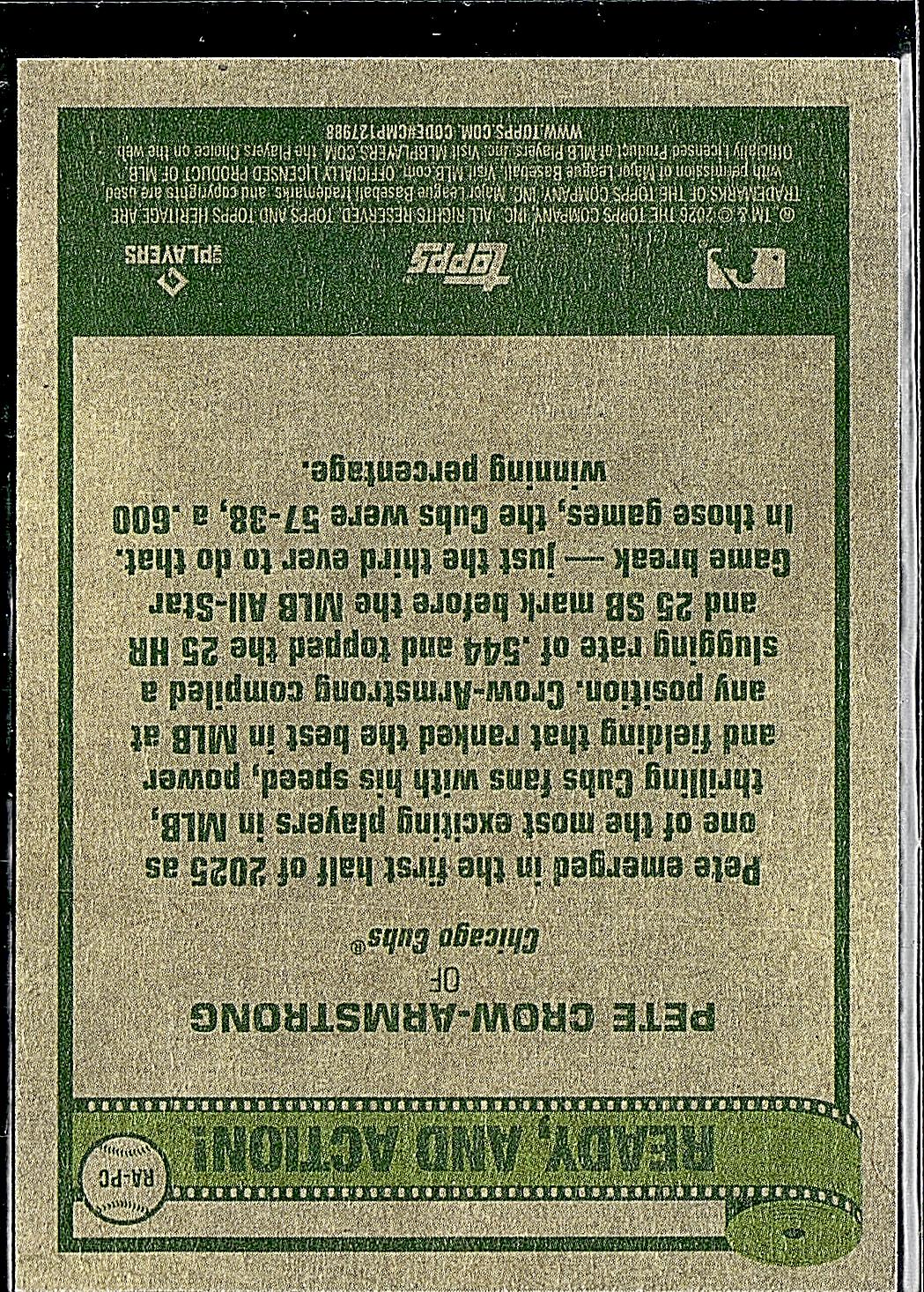 2026 Topps Heritage #RA-PC Pete Crow-Armstrong Ready, and Action!