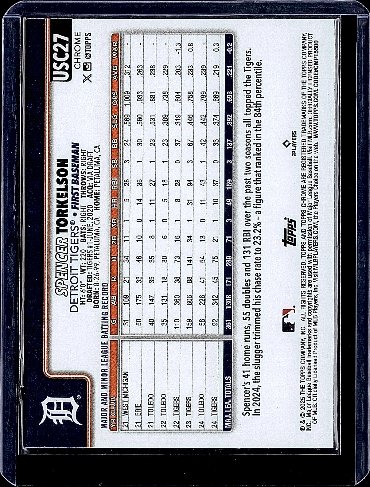 2025 Topps Chrome Update #USC27 Spencer Torkelson X-Fractors