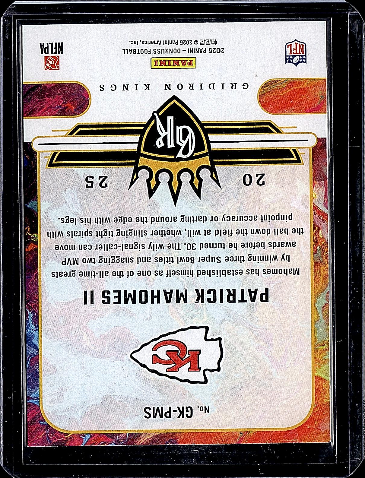 2025 Donruss #GK-PMS Patrick Mahomes II Gridiron Kings