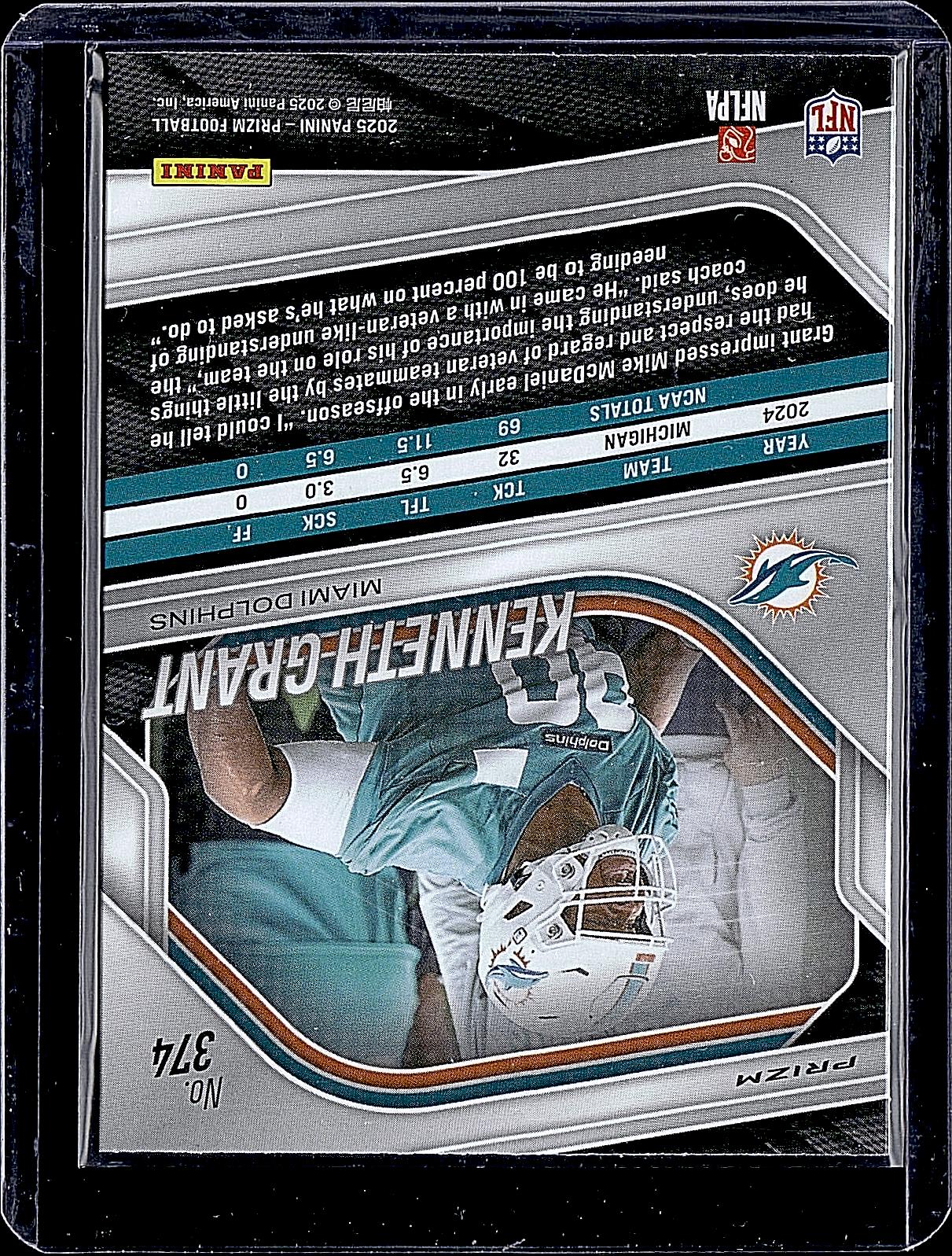 2025 Panini Prizm #374 Kenneth Grant Neon Green Pulsar