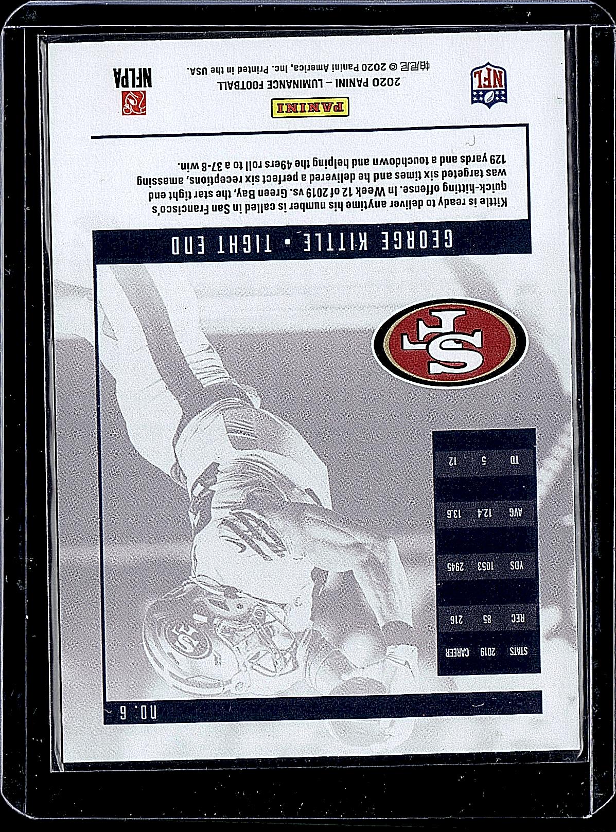 2020 Panini Luminance #6 George Kittle