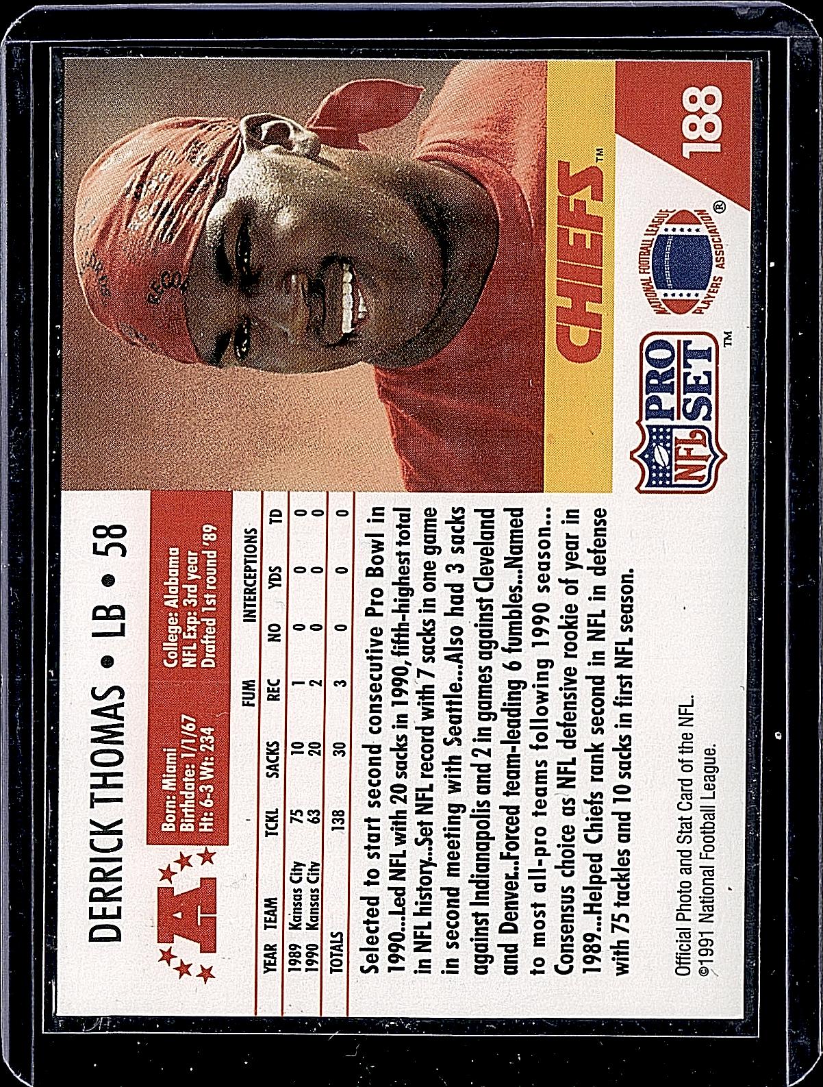 1991 Pro Set #188 Derrick Thomas