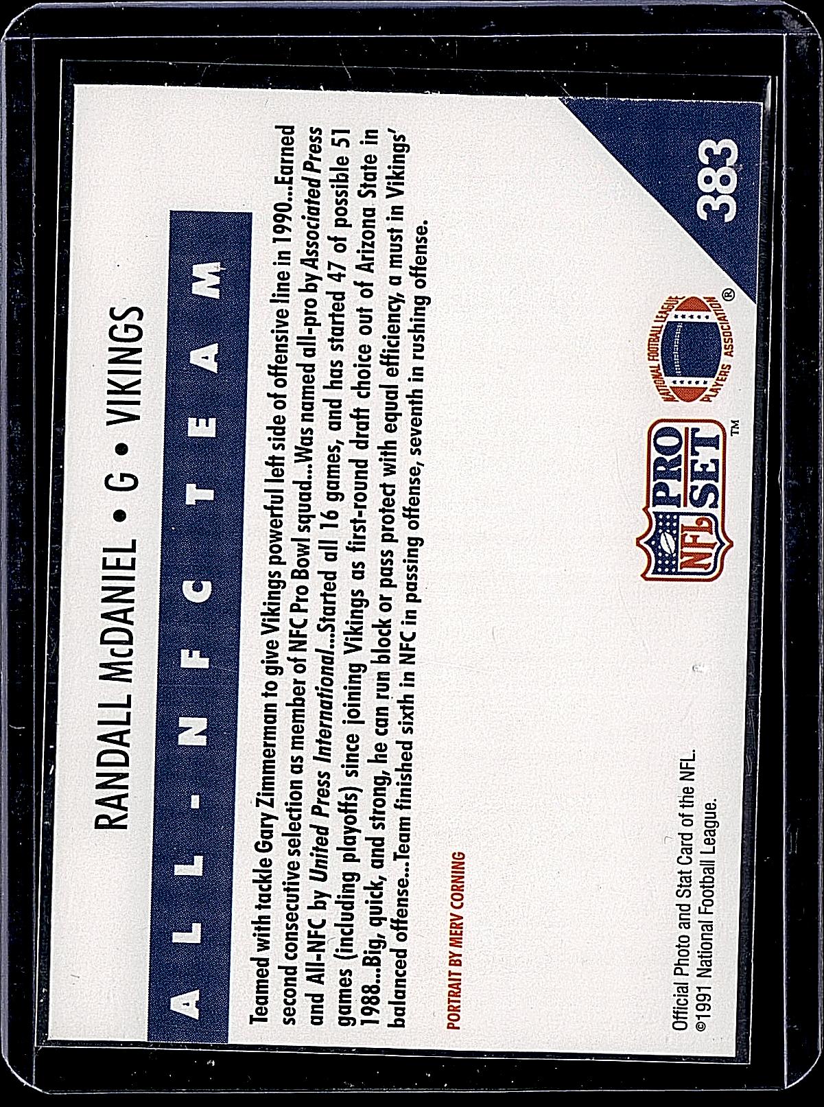 1991 Pro Set #383 Randall McDaniel
