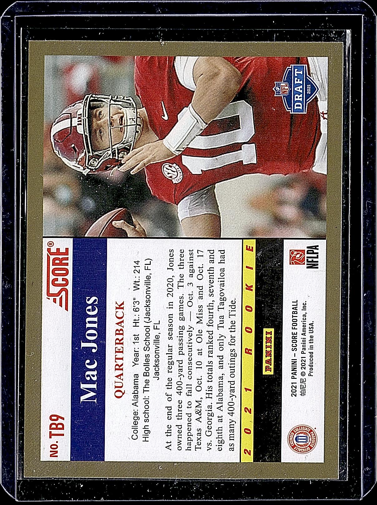 2021 Score #TB9 Mac Jones 1991 Throwback