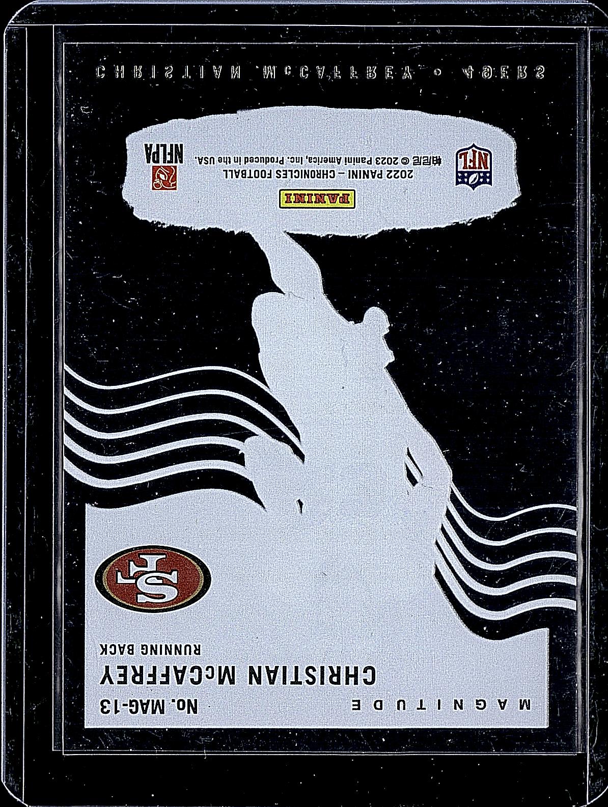 2022 Panini Chronicles #MAG-13 Christian McCaffrey Magnitude Purple #/49