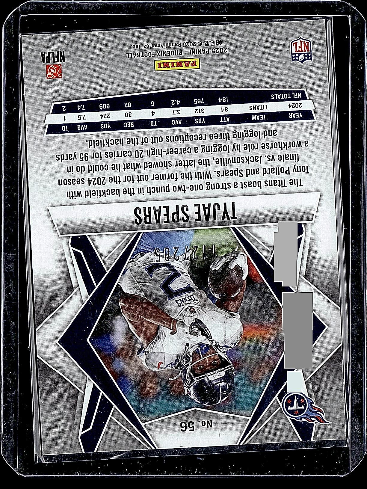 2025 Panini Phoenix #56 Tyjae Spears Silver Mojo Prizm