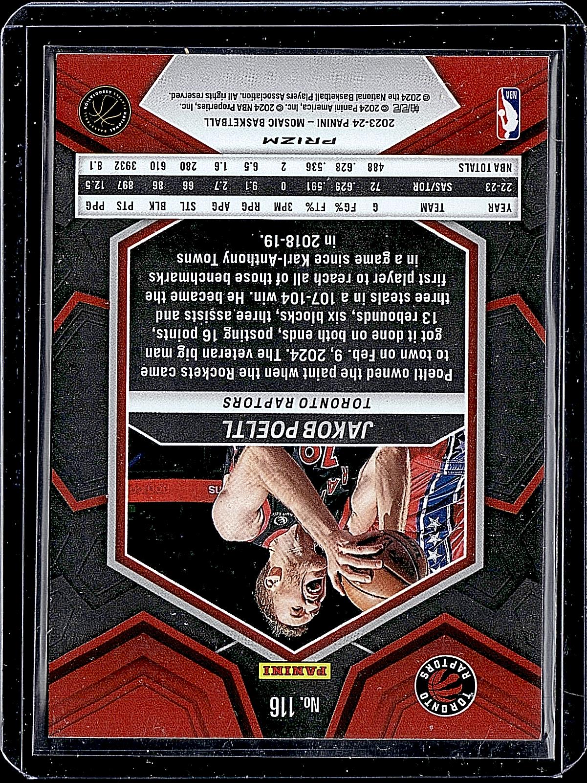 2023-24 Panini Mosaic #116 Jakob Poeltl Genesis