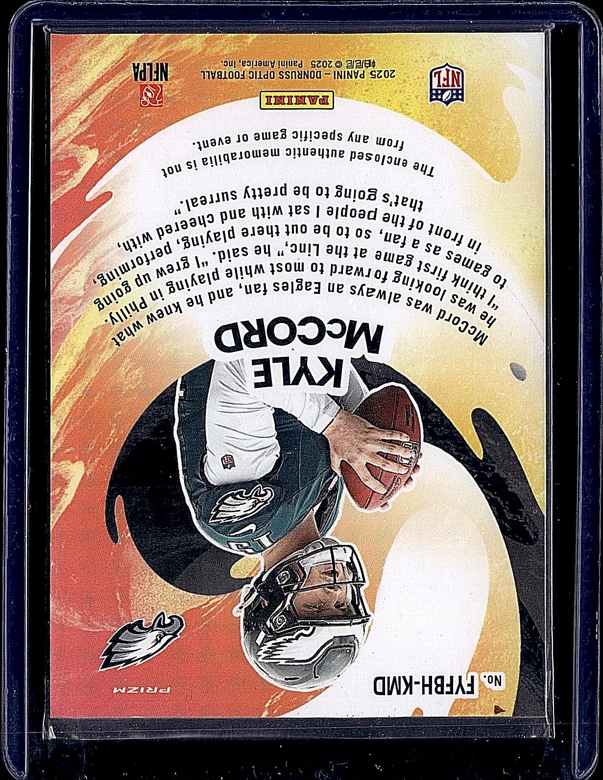 2025 Donruss Optic #FYFBH-KMD Kyle McCord First Year Fresh Blue Hyper