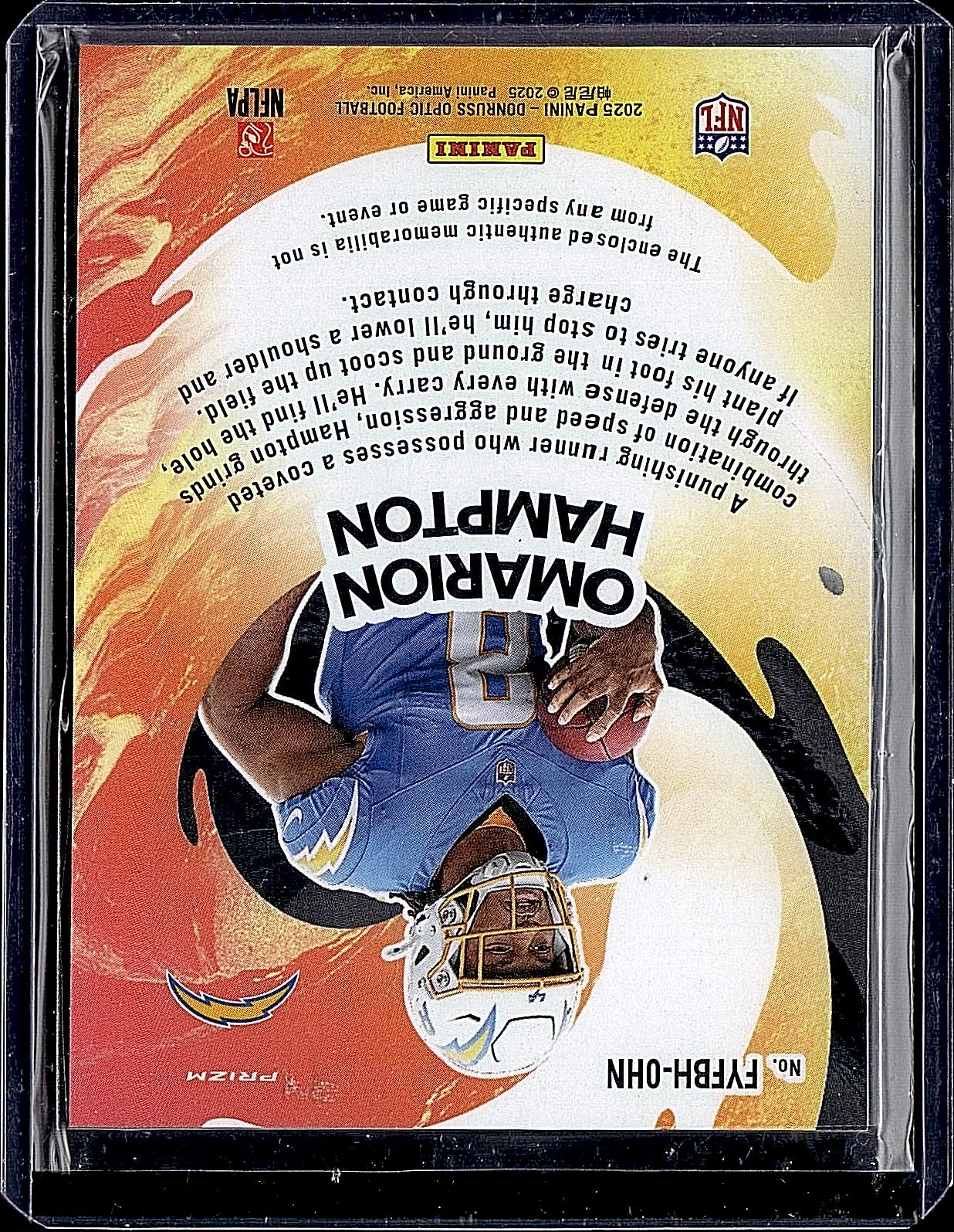 2025 Donruss Optic #FYFBH-OHN Omarion Hampton First Year Fresh Blue Hyper