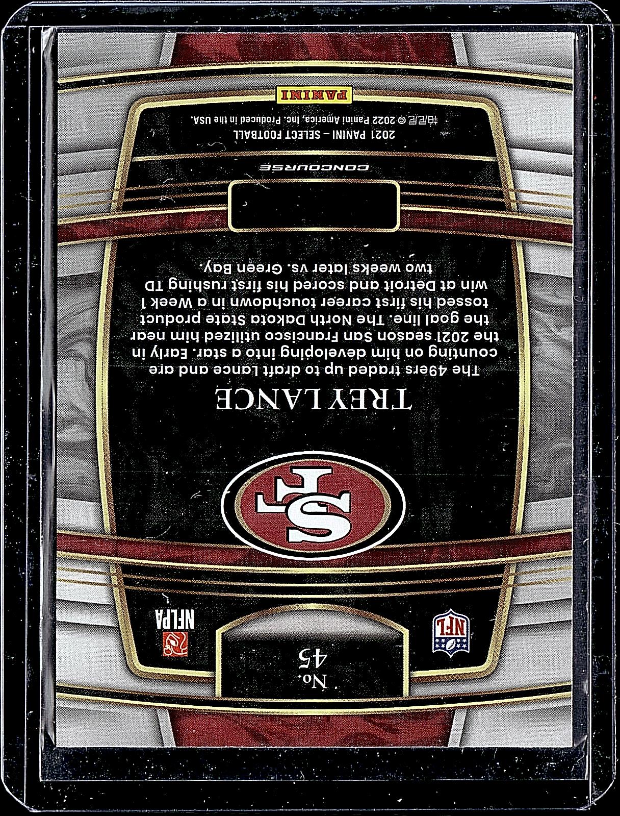 2021 Panini Select #45 Trey Lance Silver Prizm