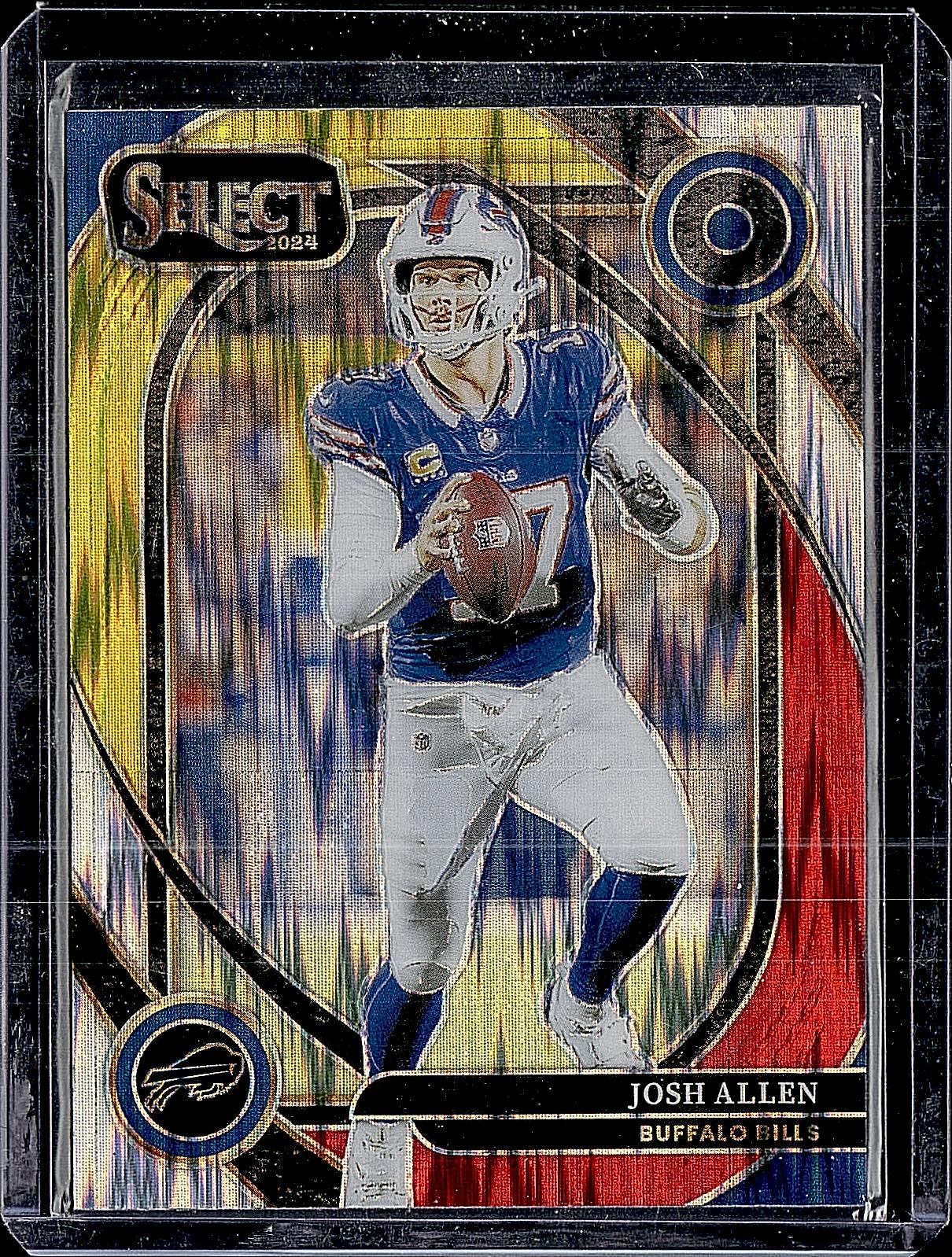 2024 Panini Select #225 Josh Allen Red & Yellow Prizm Shock
