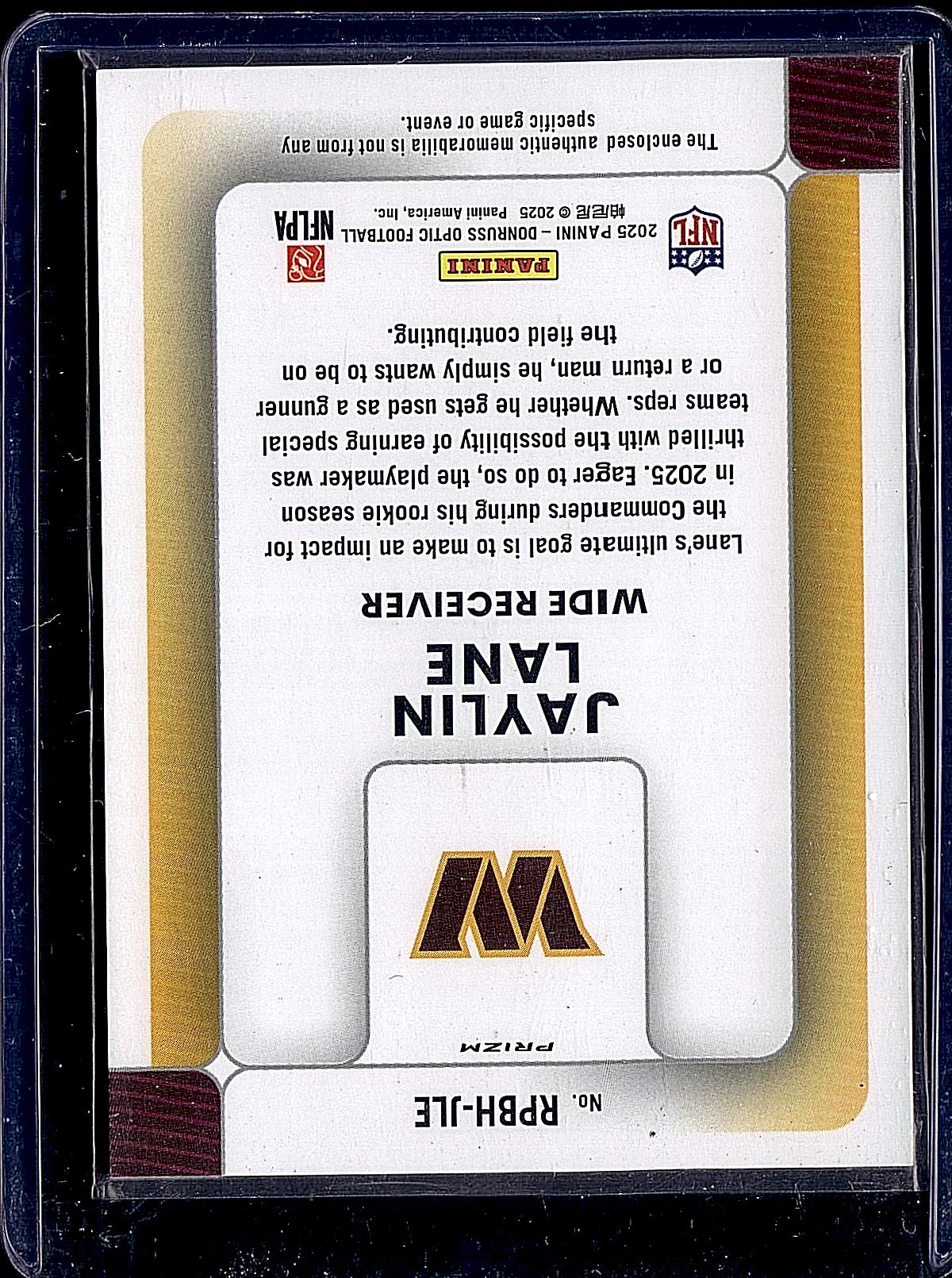 2025 Donruss Optic #RPBH-JLE Jaylin Lane Rookie Phenoms Blue Hyper