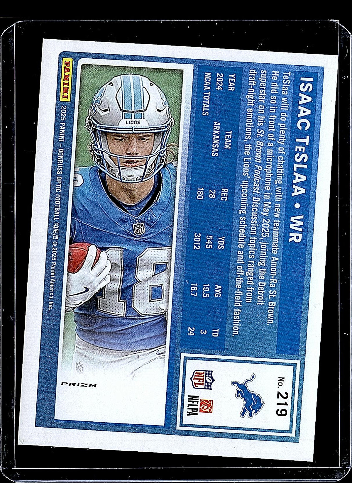 2025 Donruss Optic #219 Isaac TeSlaa Purple Shock Purple