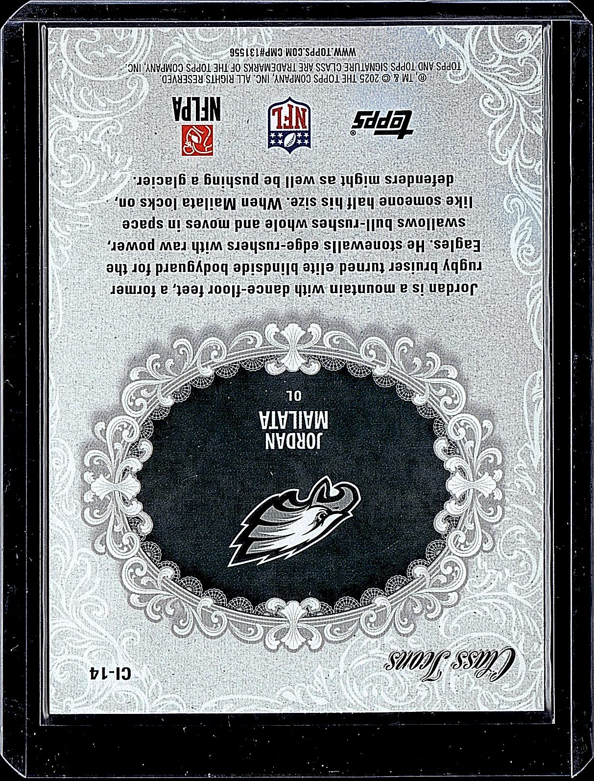 2025 Topps Signature Class #CI-14 Jordan Mailata Class Icons