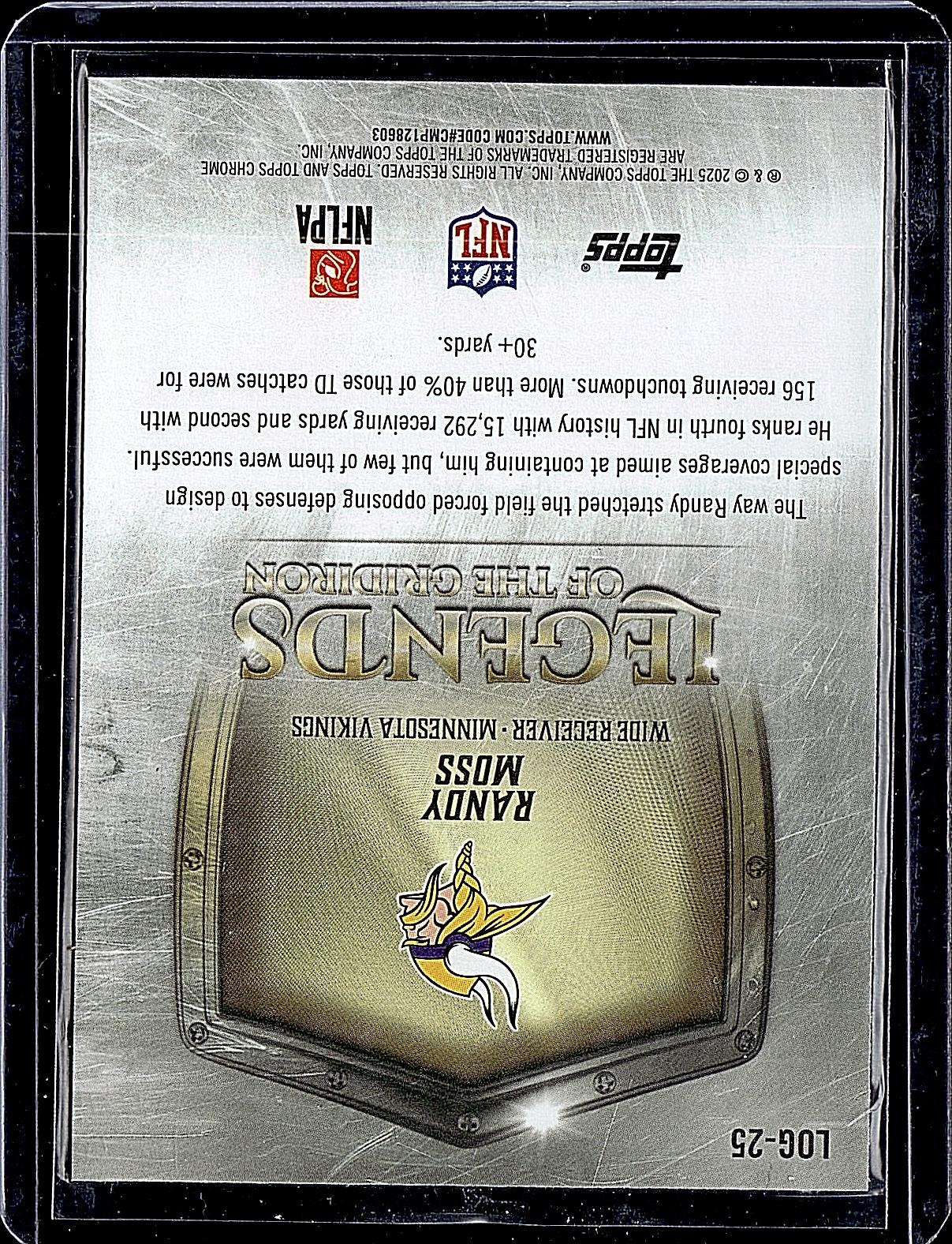 2025 Topps Chrome #LOG-25 Randy Moss Legends of the Gridiron X-Fractor
