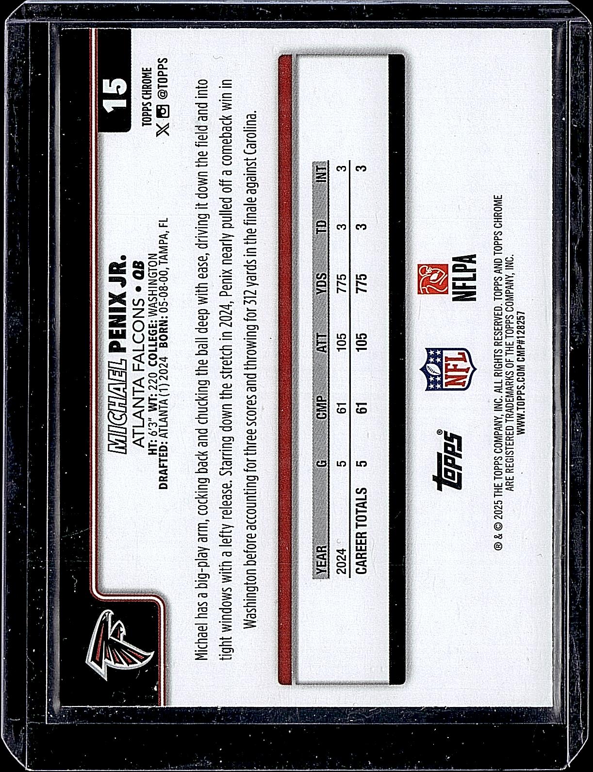 2025 Topps Chrome #15 Michael Penix Jr.