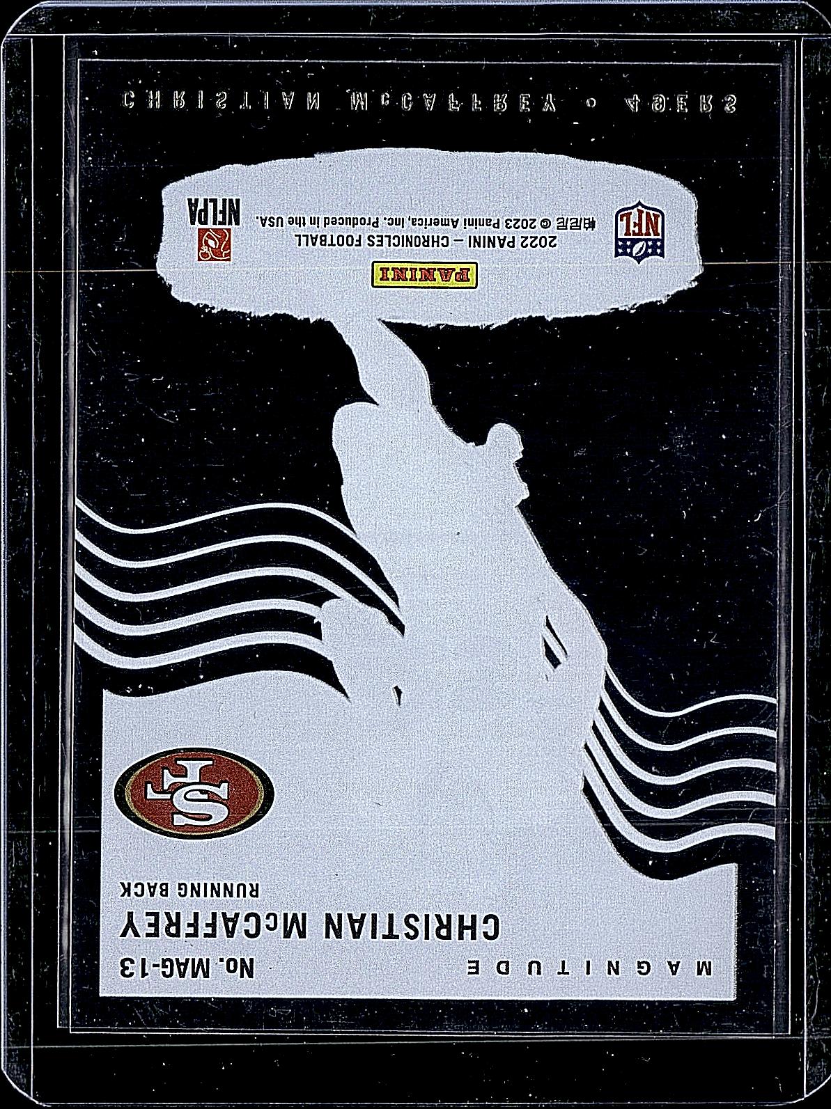 2022 Panini Chronicles #MAG-13 Christian McCaffrey Magnitude Purple #/49