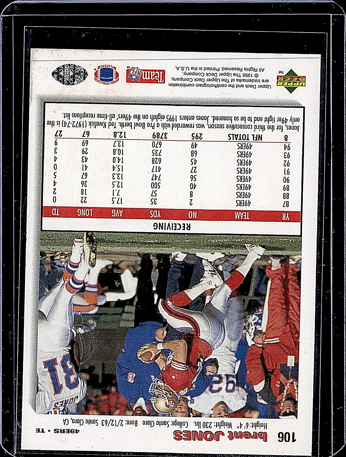 1995 Collector's Choice #106 Brent Jones