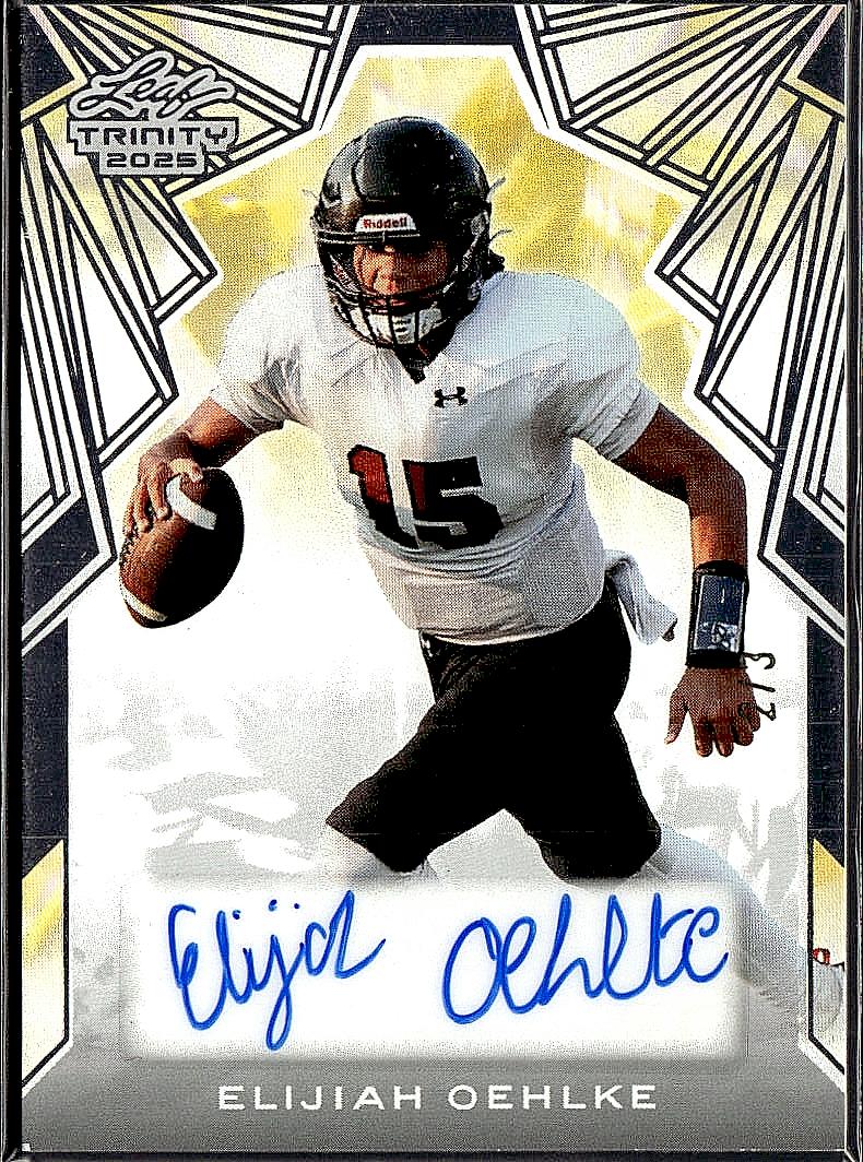 2025 Leaf Trinity #BA-EO1 Elijiah Oehlke Auto Blue #/35
