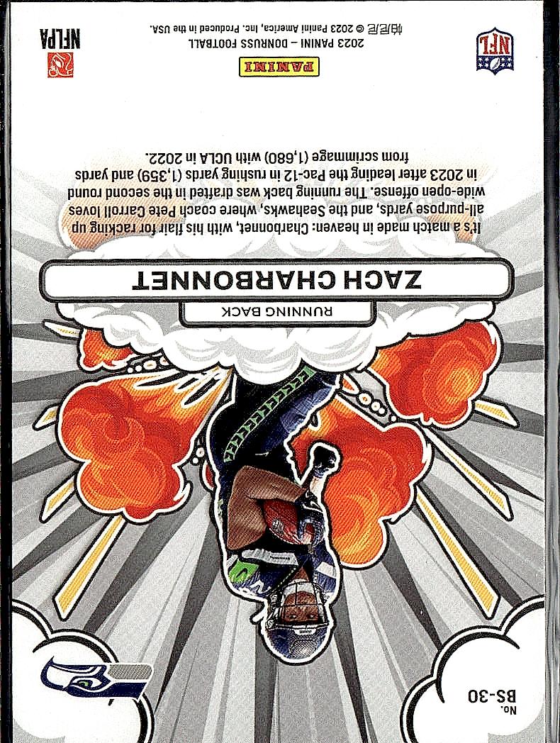 2023 Donruss #BS-30 Zach Charbonnet Bomb Squad