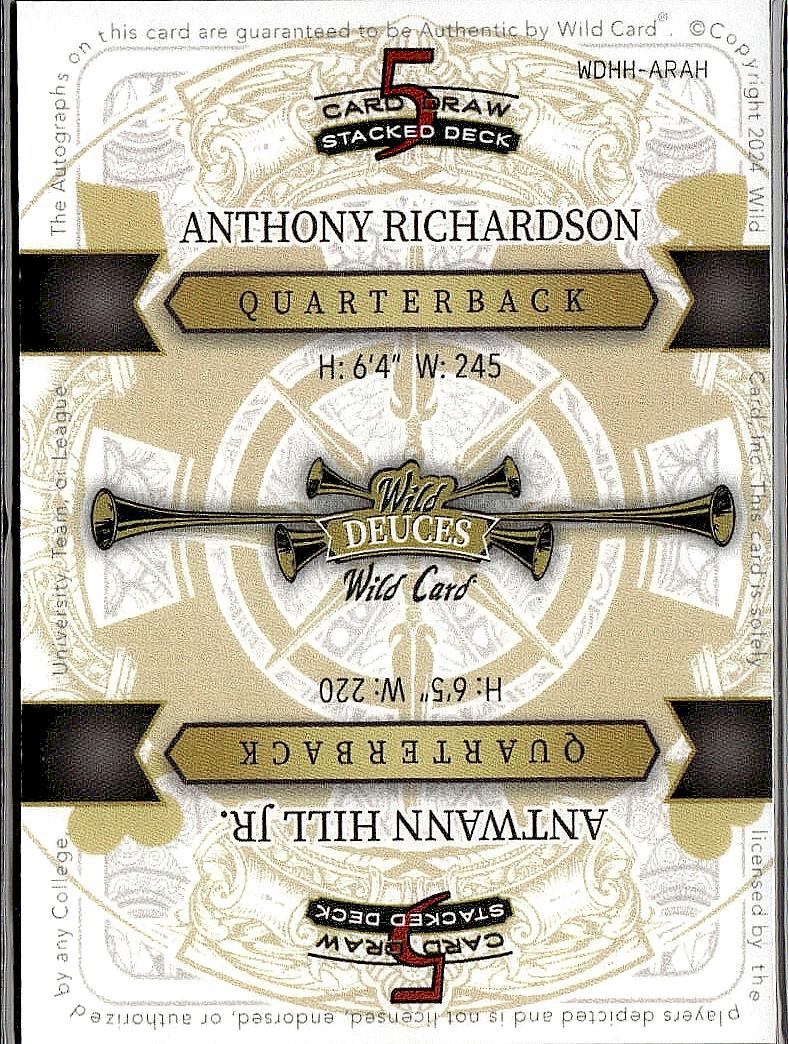 2024 Wild Card Duel Auto Anthony Richardson Antwann Hill Jr. /1