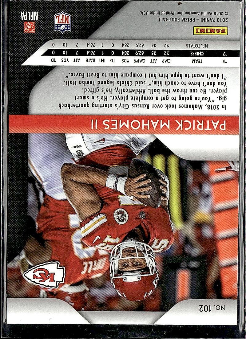 2018 Panini Prizm #102 Patrick Mahomes II Prizm
