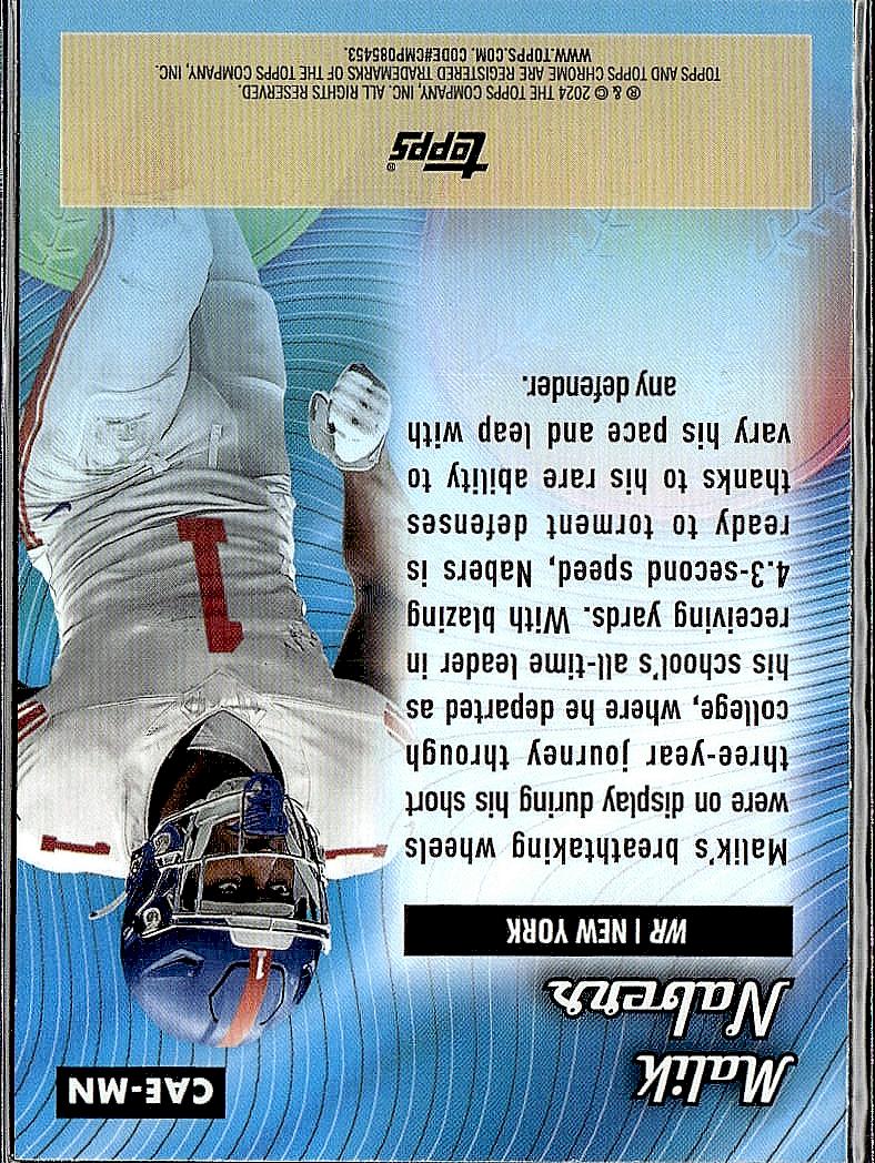 2024 Topps Chrome #CAE-MN Malik Nabers Chrome All-Etch pink