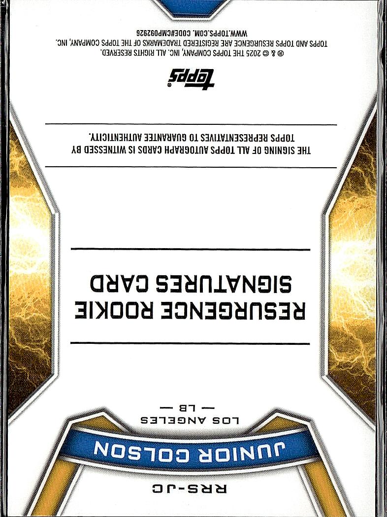 2024 Topps Resurgence #RRS-JC Junior Colson Resurgence Rookie Signatures