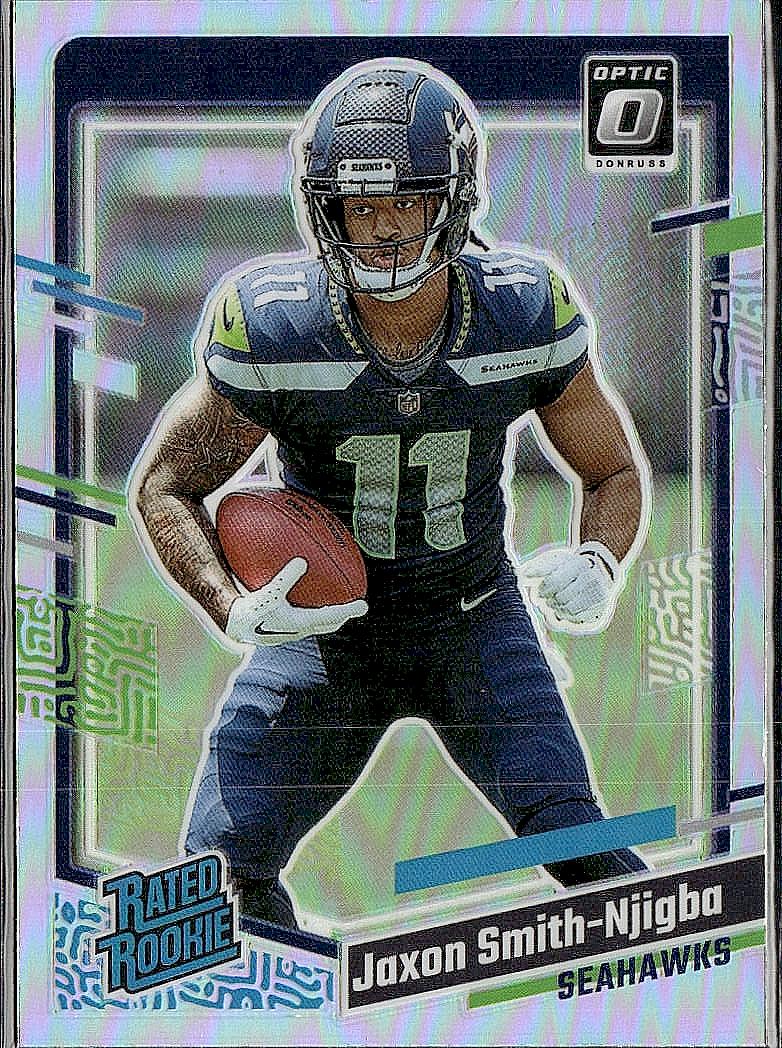 2023 Donruss #390 Jaxon Smith-Njigba Optic Rated Rookie Preview Holo Prizm