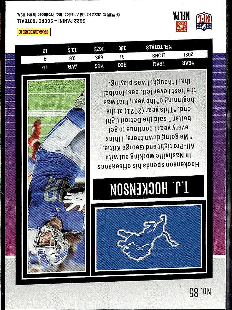 2022 Score #85 T.J. Hockenson