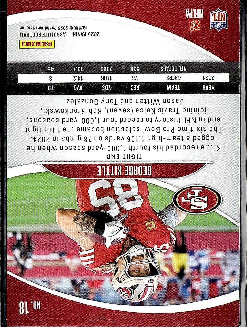 2025 Panini Absolute #18 George Kittle Green