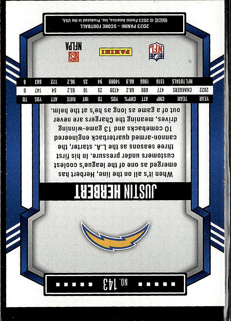 2023 Score #143 Justin Herbert