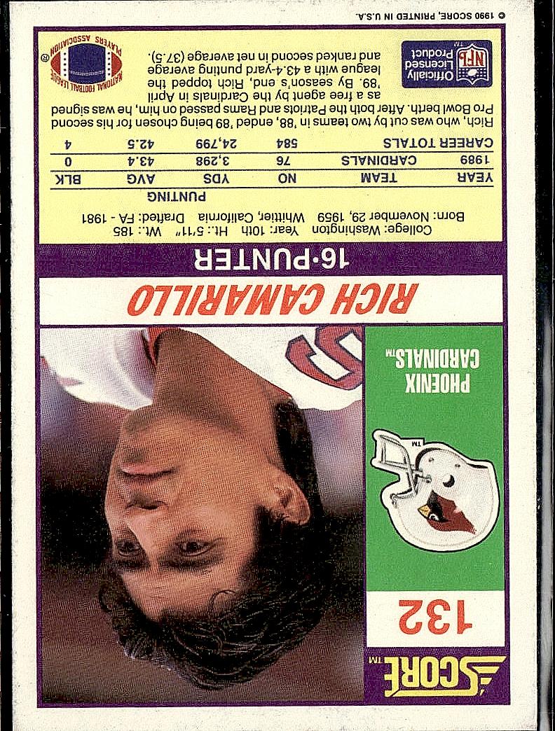1990 Score #132 Rich Camarillo