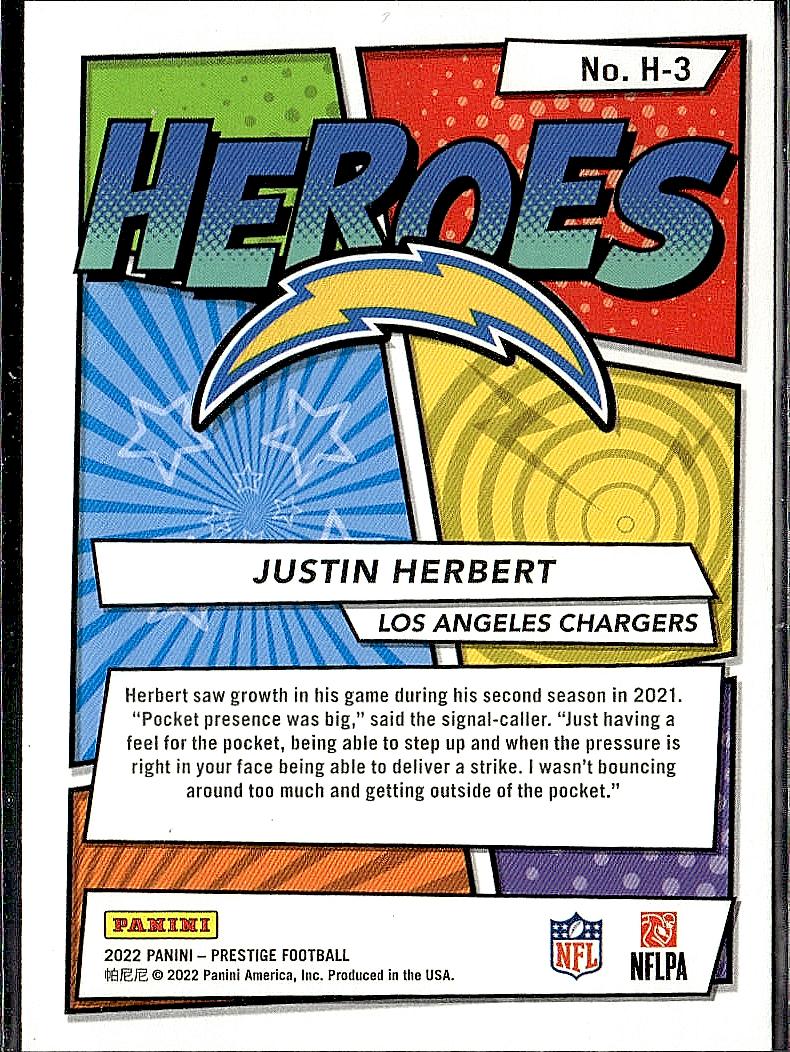 2022 Panini Prestige #H-3 Justin Herbert Heroes