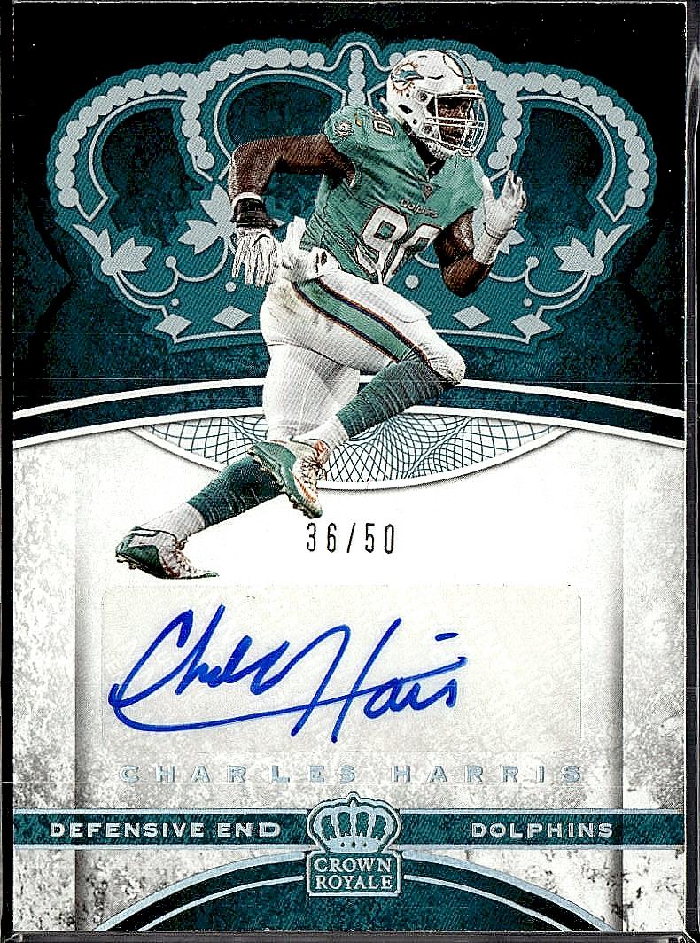 2017 Panini Crown Royale #27 Charles Harris Rookie Autographs Platinum #/50