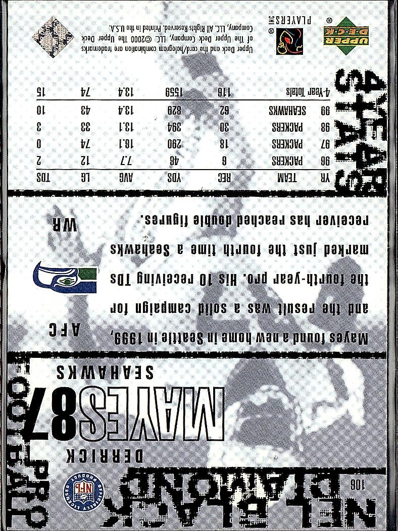 2000 Upper Deck Black Diamond #106 Derrick Mayes