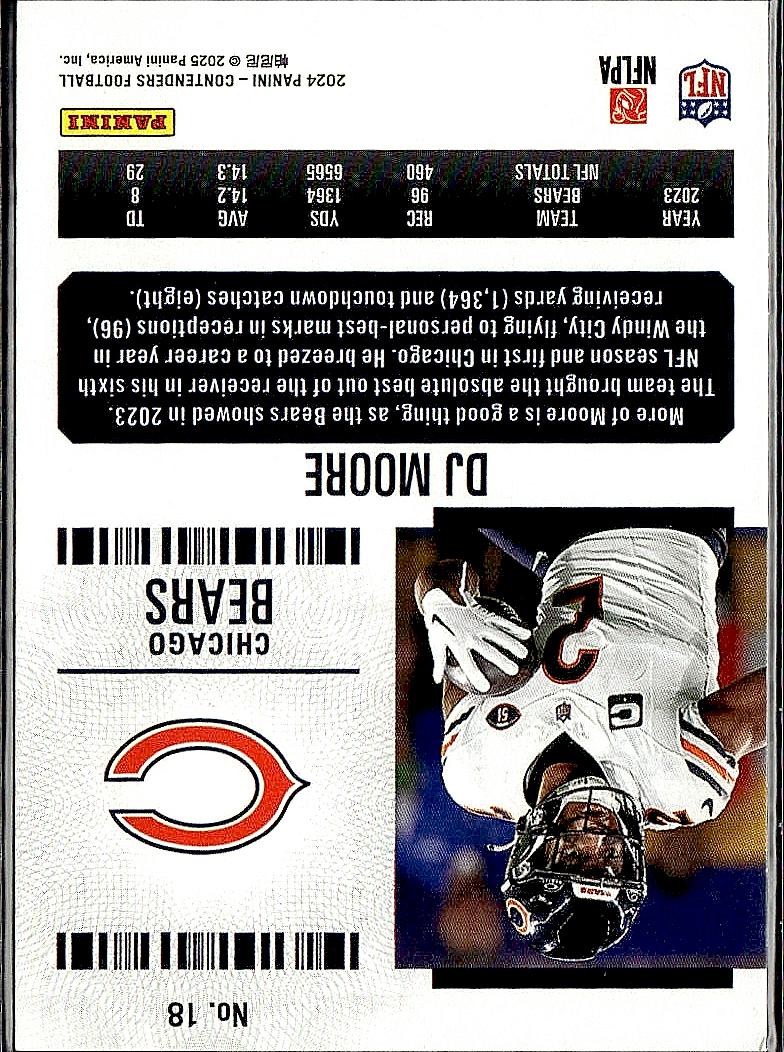 2024 Panini Contenders #18 DJ Moore Retail