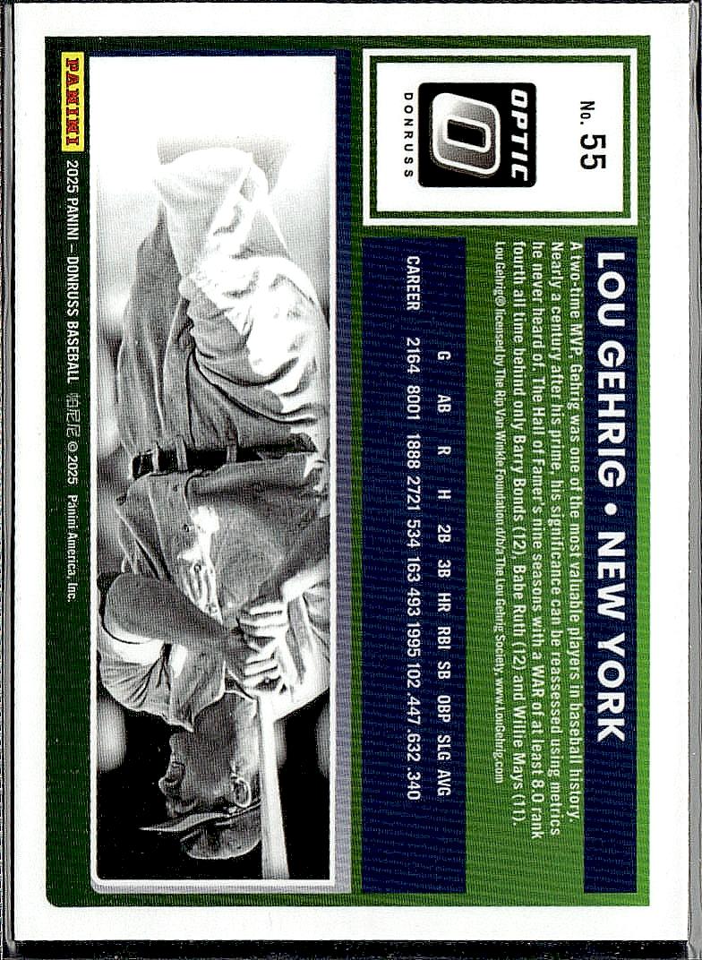 2025 Donruss #55 Lou Gehrig Optic