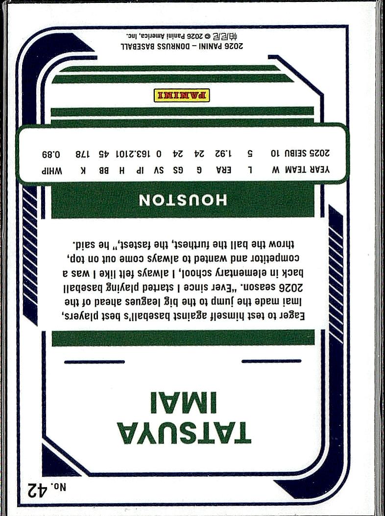2026 Donruss #42 Tatsuya Imai Optic Holo