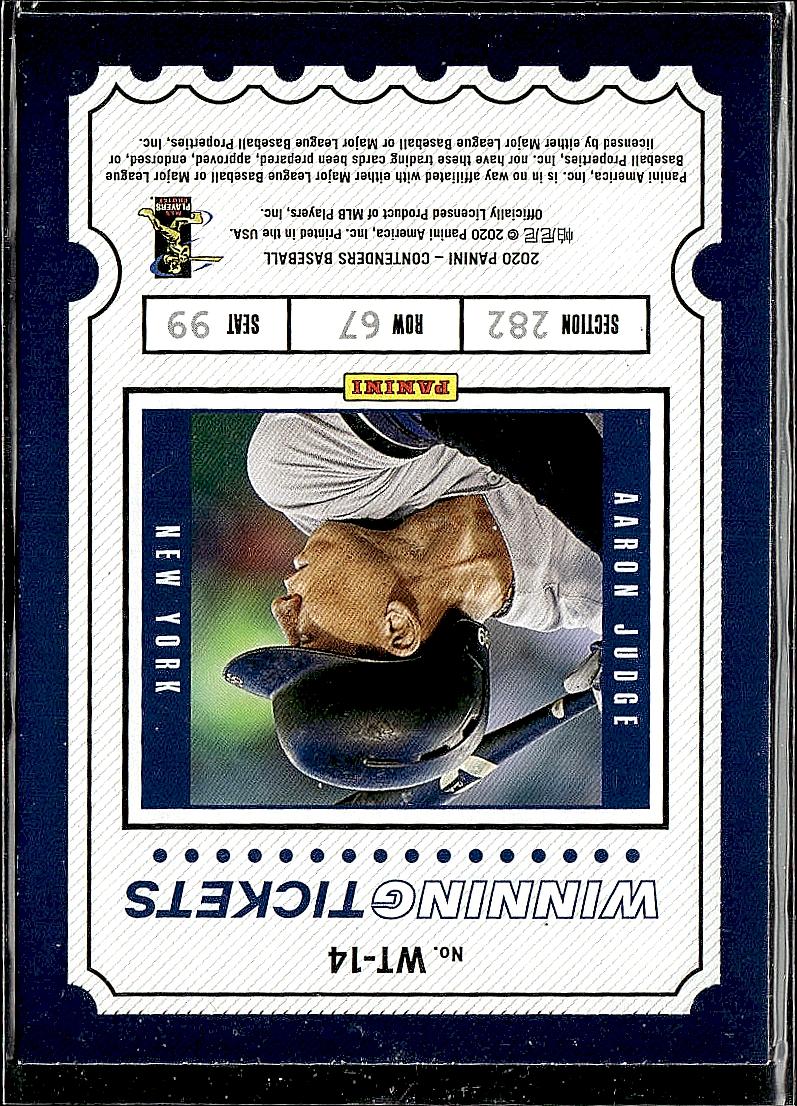 2020 Panini Contenders #WT-14 Aaron Judge Winning Tickets